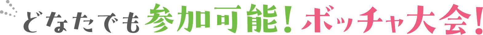 どなたでも参加可能！ボッチャ大会！